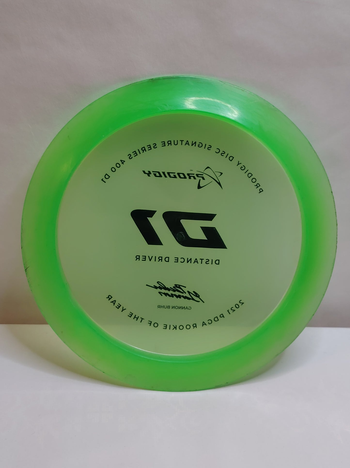 Prodigy D1 (400 Plastic – Signature Series Gannon Buhr 2021 PDGA Rookie of the Year)