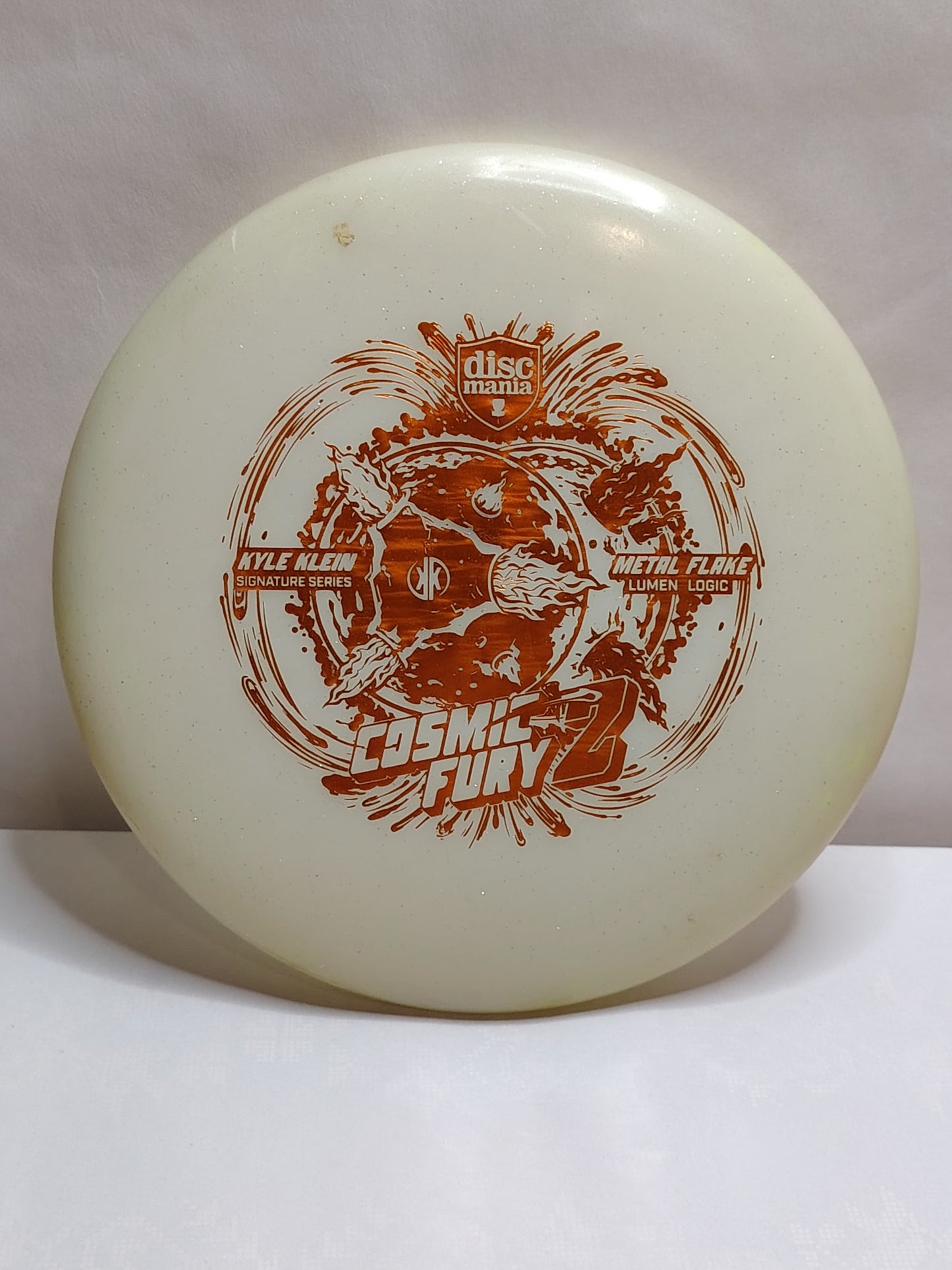 Discmania Logic – Metal Flake Lumen Neo Cosmic Fury 2, Kyle Klein Signature Series, Valkoinen, 173 g, Kunto: A-