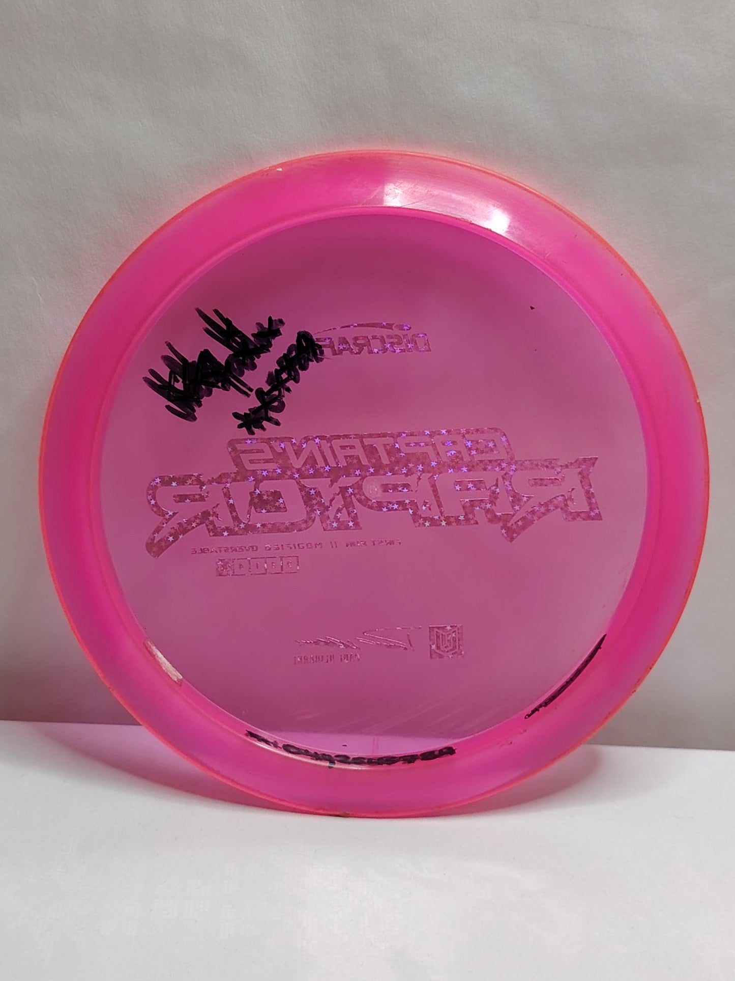 Discraft Captain’s Raptor – First Run, Paul Ulibarri Signature, Pinkki, n. 174 g, Kunto: B+