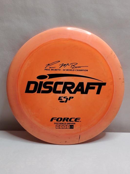Discraft ESP Force – Paul McBeth Signature, Oranssi, 170–172 g, Kunto: A-