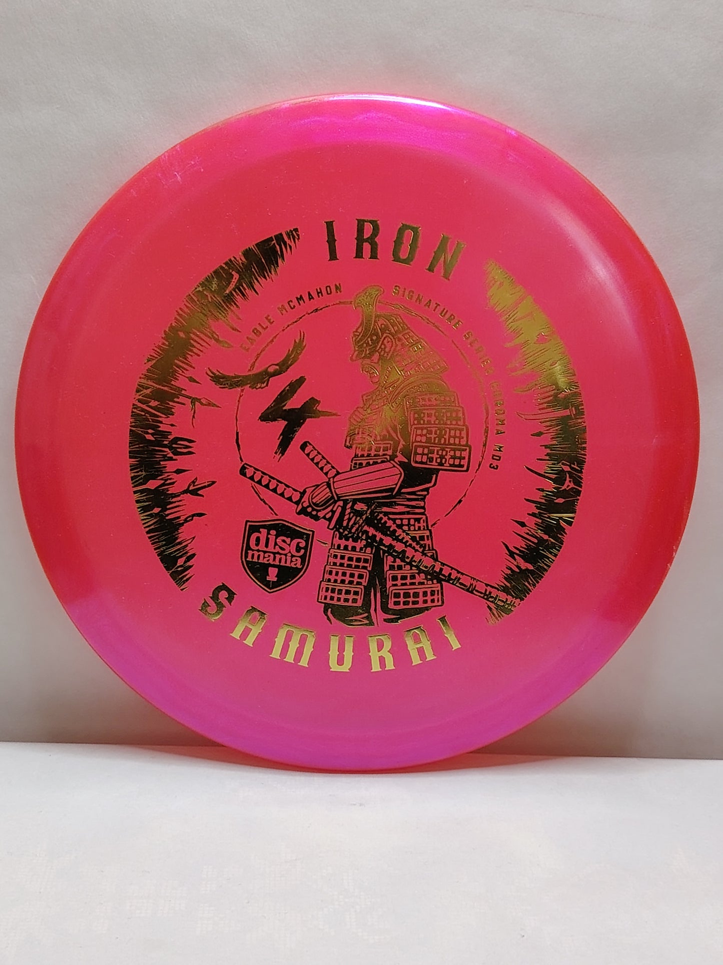 Discmania Iron Samurai 4 – Chroma MD3 – Eagle McMahon Signature, 180g, Pinkki, Kunto: B+