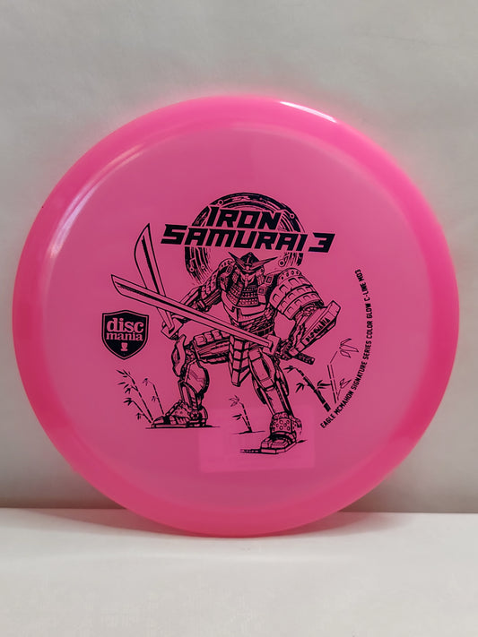 Discmania Iron Samurai 3 – Eagle McMahon Signature Series Color Glow C-Line MD3 – Pinkki, 180 g, Käyttämätön