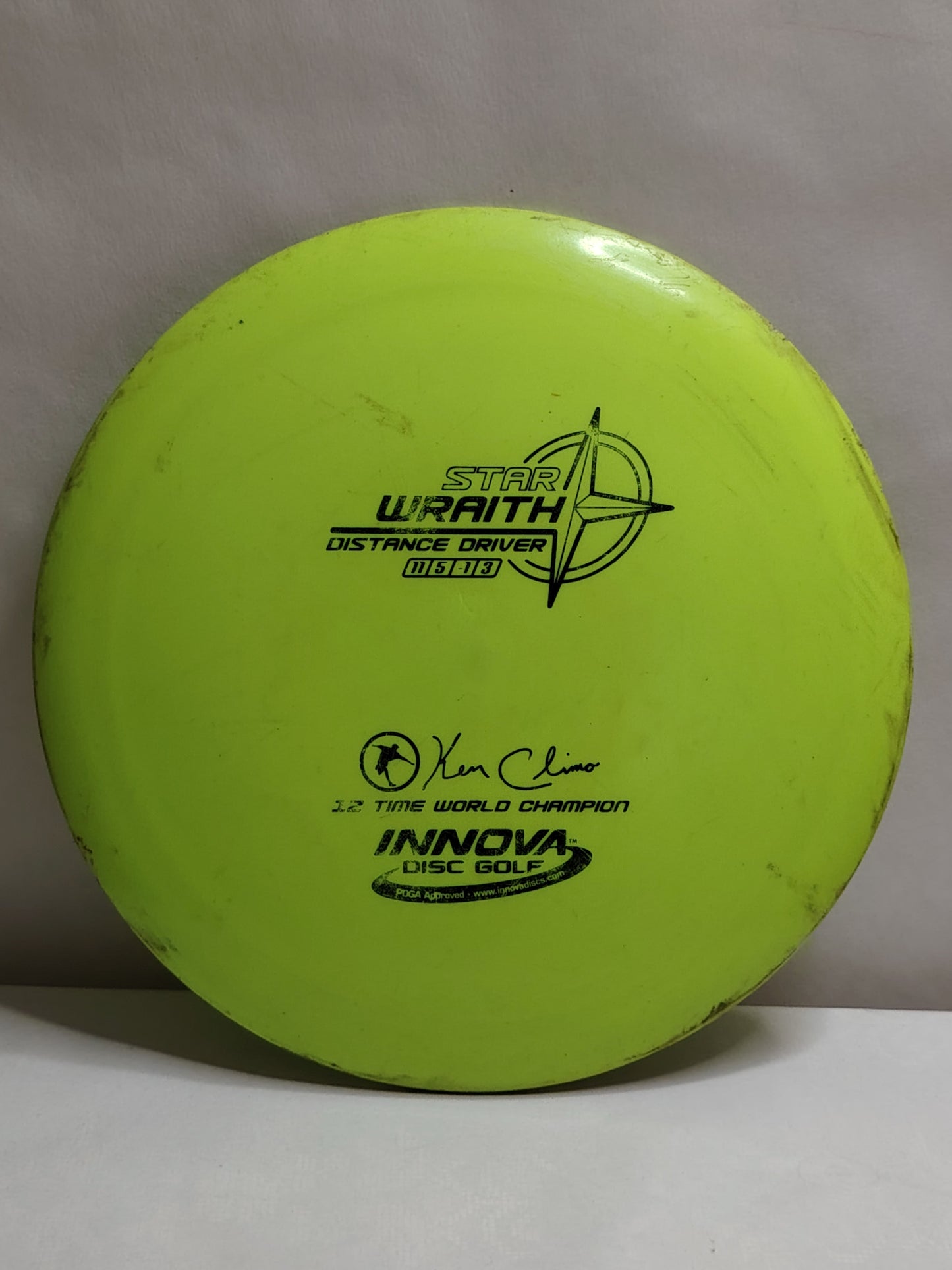 Innova Star Wraith – Ken Climo – Keltainen, 173–175 g, Kunto: B