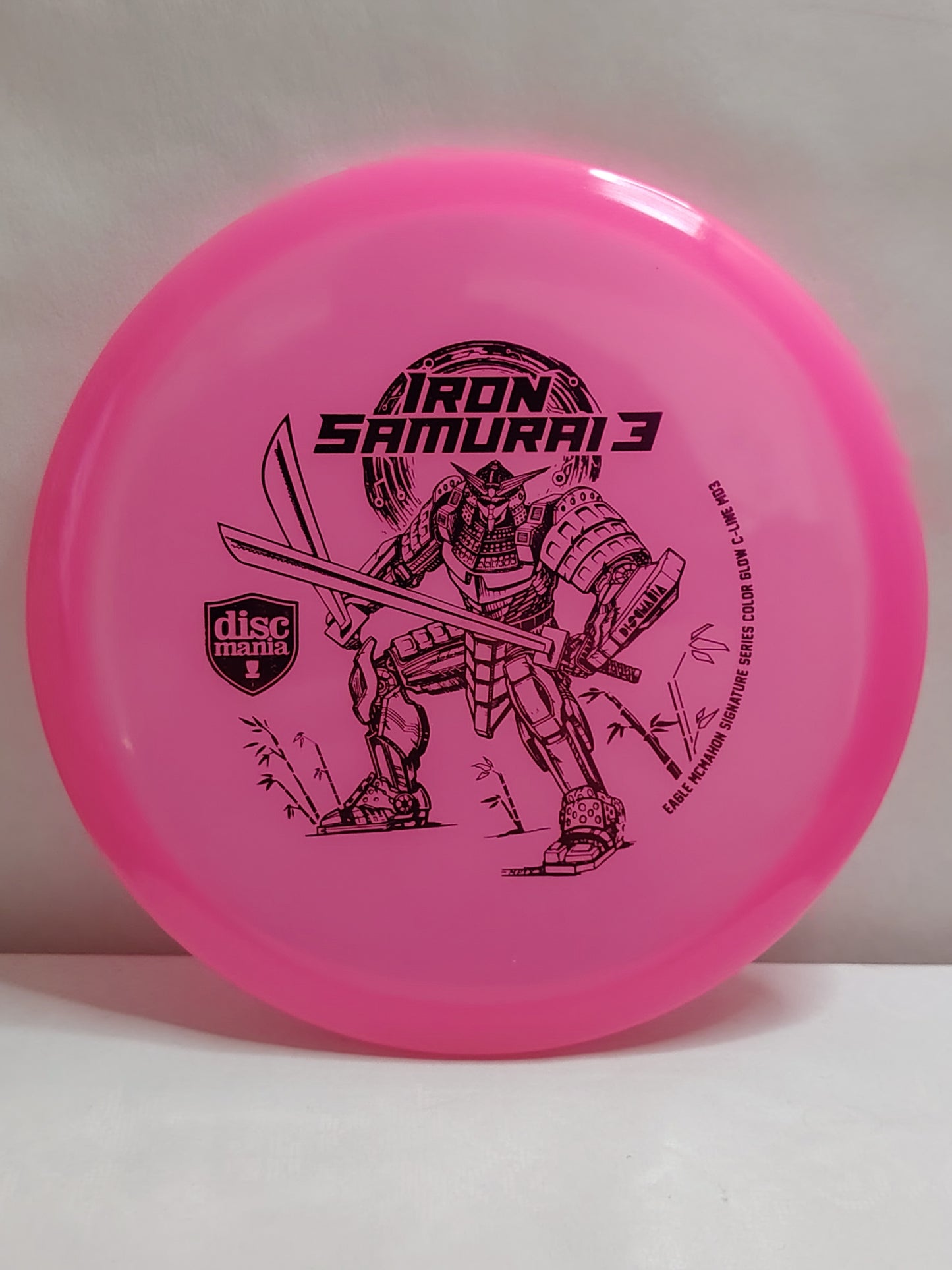 Discmania Iron Samurai 3 – Eagle McMahon Signature Series Color Glow C-Line MD3 – Pinkki, 179 g, Kunto: A / Käyttämätön