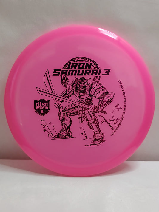 Discmania Iron Samurai 3 – Eagle McMahon Signature Series Color Glow C-Line MD3 – Pinkki, 179 g, Kunto: A / Käyttämätön