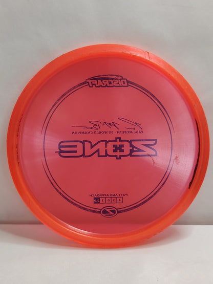 Discraft Z Line Zone Paul McBeth – Punainen, noin 177 g, Kunto: B