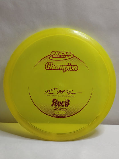 Innova Champion Roc3 – Paul McBeth – Keltainen, noin 177 g, Kunto: B